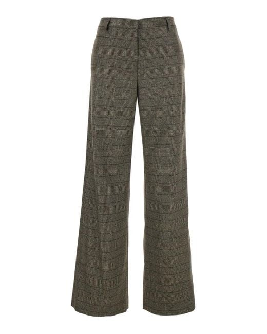 Le Plain Gray Trousers With Striped Motif