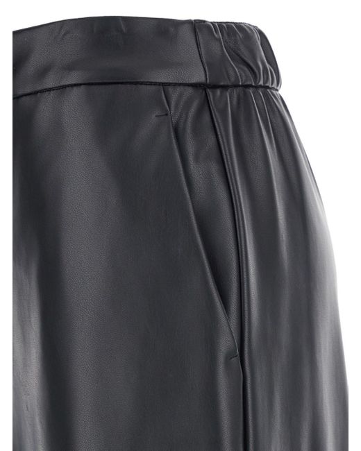 Max Mara Gray 'Amati' Pants With Rear Elastic Waist And Wide Leg In
