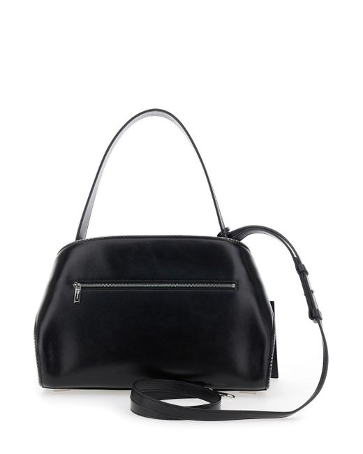 Borsa A Spalla 'Hug' Con Zip Multiple E Tracolla Regolabile di Ferragamo in Black