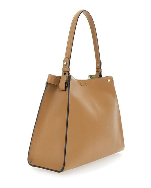 Fendi Natural Way Tote Bag With Removable Handle And Turn Lock