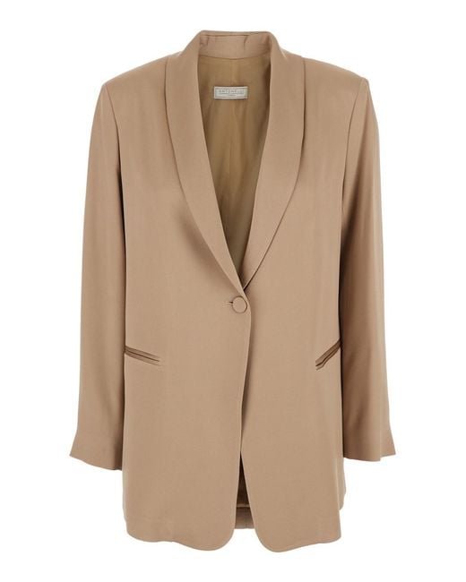 Antonelli Natural 'Edward' Jacket Single-Breasted With Shawl Lapels