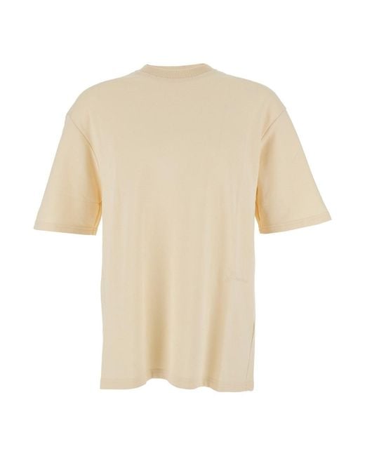 Jacquemus White 'Le T-Shirt Fino' T-Shirt With Logo Lettering On The Front for men