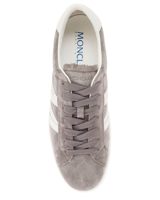 Moncler Gray 'Monaco' Low Top Sneakers With Logo Detail for men