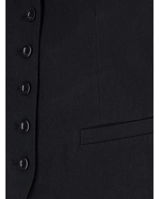 DUNST Black Cotton-Linen Vest