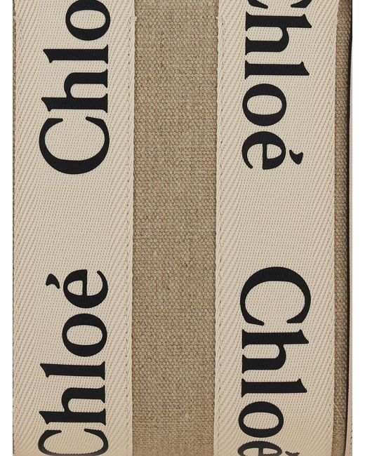Chloé Natural Chloã 'Woody' Tote Bag With Branded Ribbons