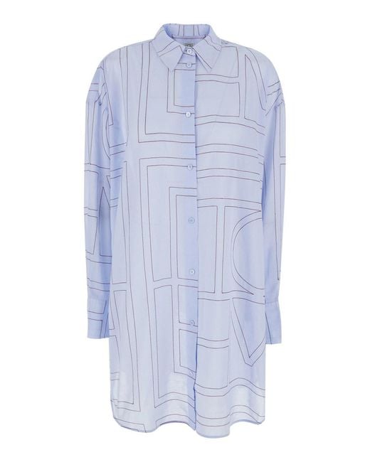 Totême Blue Shirt Dress Long Summer