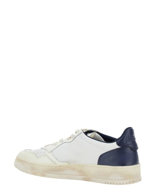 Autry White Low Top Sneaker Vintage Effect for men