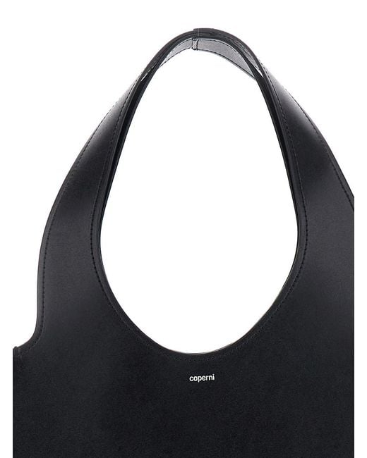 Coperni Black 'Double Heart' Shoulder Bag With Cut-Out Handle And Hear