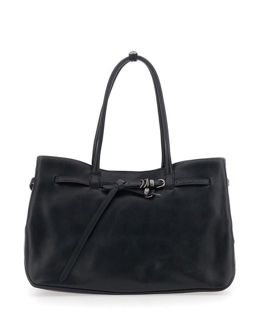 MARGE SHERWOOD Black 'Grandma Used Bag' Tote Bag With Adjustable Strap