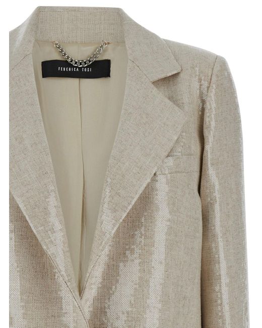 FEDERICA TOSI Gray Blazer With Sequins