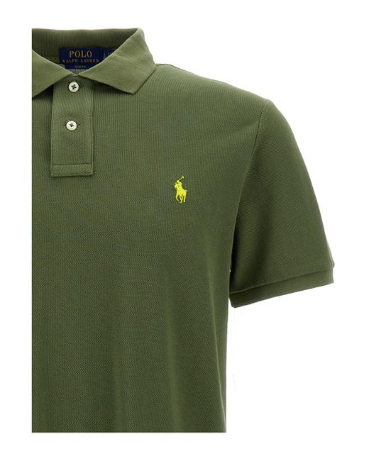 Polo Ralph Lauren Green Polo Shirt With Pony Embroidery for men
