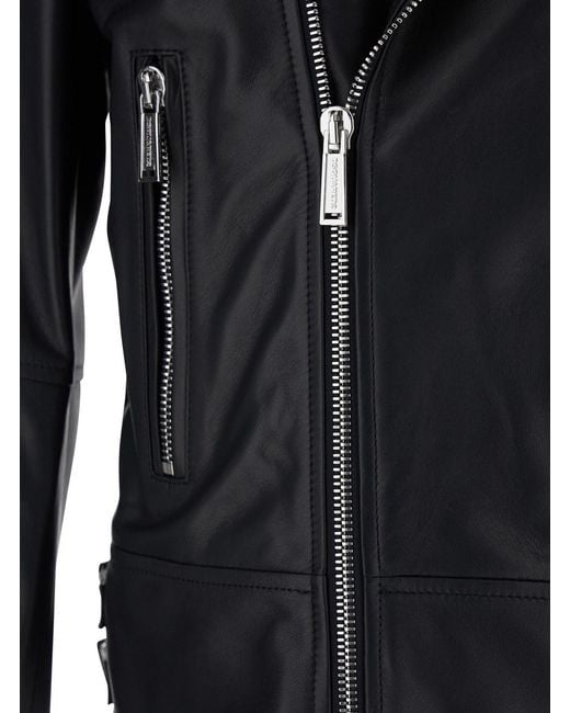 DSquared² Black Jacket With Three Zip Pockets On The Front for men
