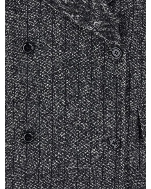 Dolce & Gabbana Black Textured Notched Lapel Blazer
