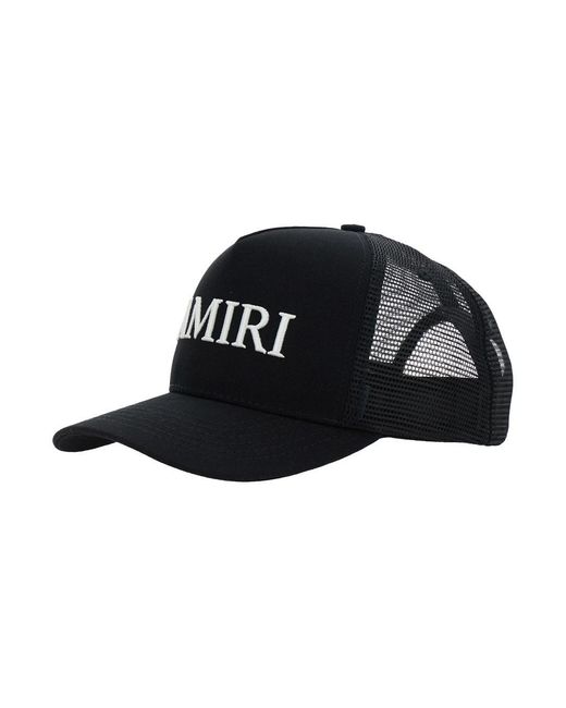 Amiri Black Baseball Cap With Logo Lettering On The Front And Mehs Panels for men