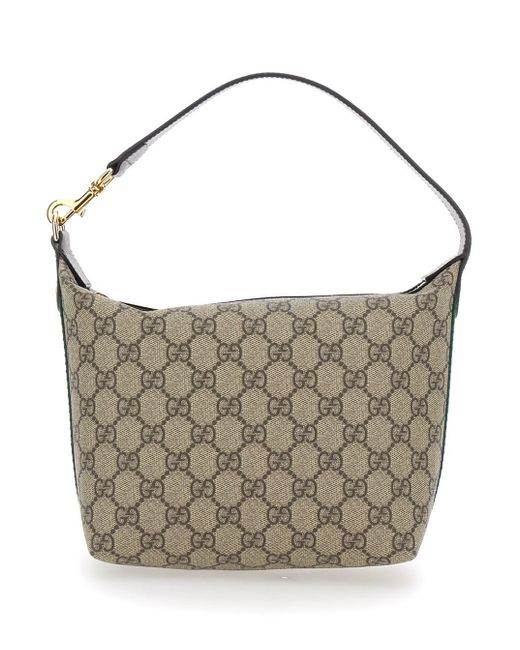 Gucci Multicolor 'Ophidia Mini' Shoulder Bag With All-Over Gg Motif And Web Detail On The Sides
