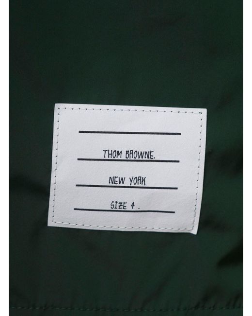 Thom Browne Green Raglan Sleeve Hooded Parka W/ Seamed for men