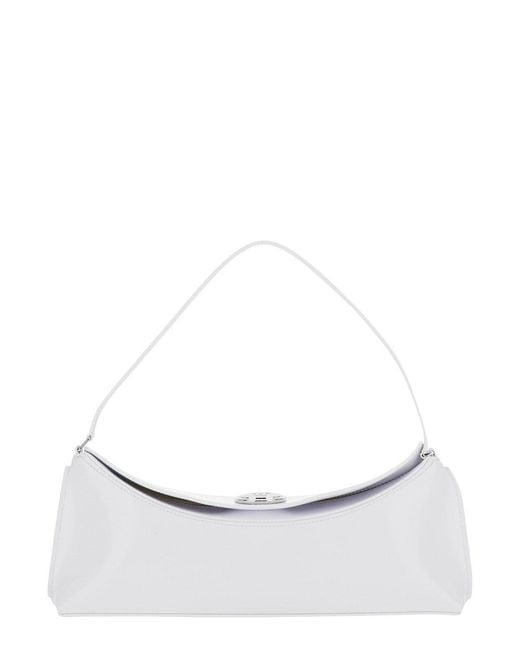 Jacquemus White 'Le Calisso' Shoulder Bag With Engraved Snap Button