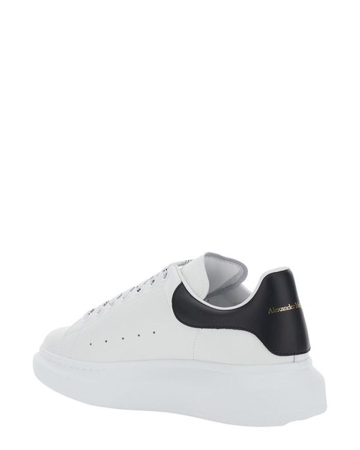 McQueen White And Low Top Sneakers With Logo Lettering On Tongue And Contrasting Heel for men