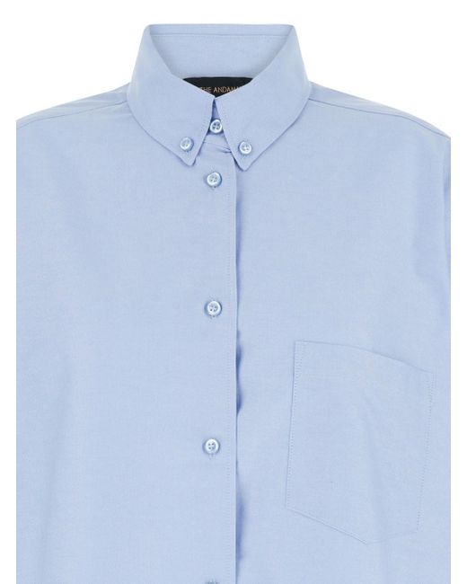 ANDAMANE Blue Light Shirt With Buttons