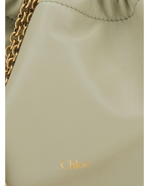 Chloé Natural 'Chloe Icons' Shoulder Bag With Drawstring Closure And Logo