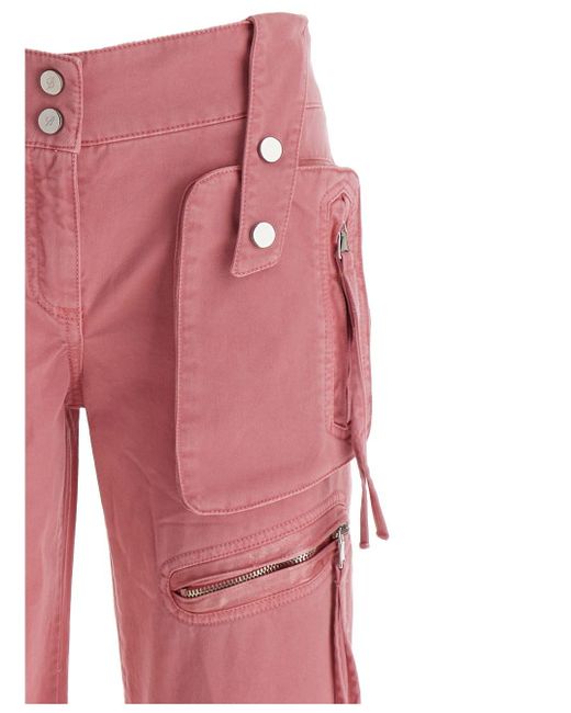 Pantaloni Cargo Con Inserti Satinati di Blumarine in Pink