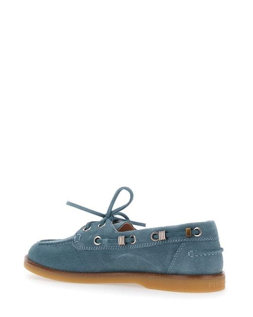Pinko Blue Loafers Grace Suede
