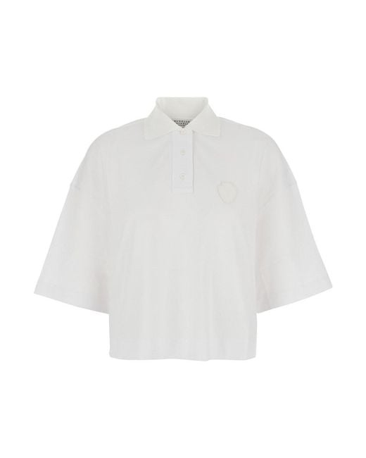 Brunello Cucinelli White Polo With Front Logo Patch
