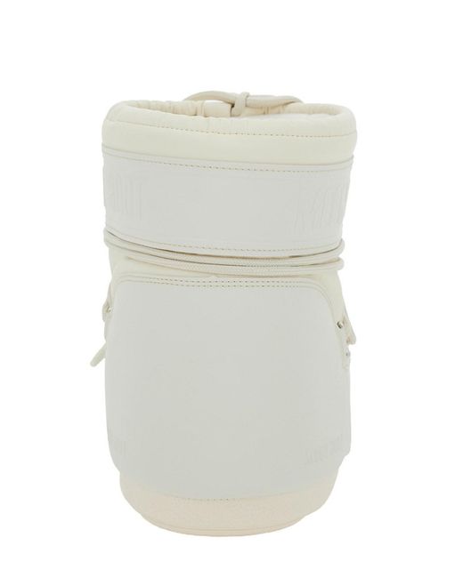 Moon Boot White 'Icon' Snow Ankle Boots With Maxi Logo Print On The Side