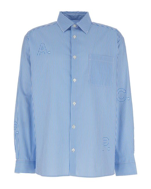 Camicia A Righe di A.P.C. in Blue da Uomo