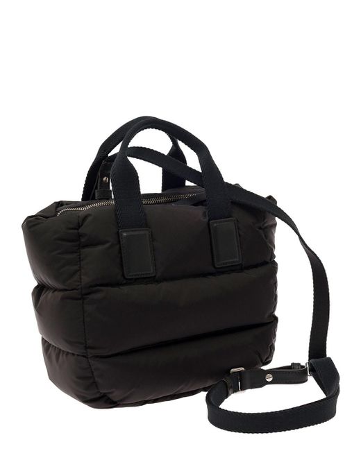 Moncler Black 'Mini Caradoc' Tote Bag With Logo Patch