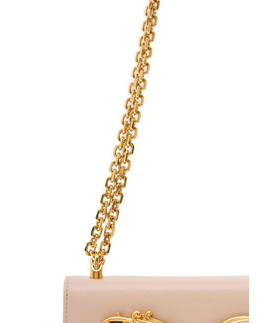 Dolce & Gabbana Natural 'Barocco' Crossbody Bag With Chain Shoulder Strap And Monogram Logo