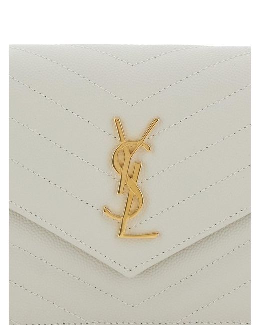 Saint Laurent White Neutrals Shoulder Bags