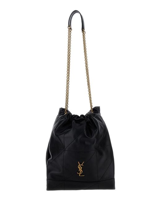Saint Laurent Black Crossbody Bag 'Jamie 4.3 Pochon' With Cassandre Plate On Front