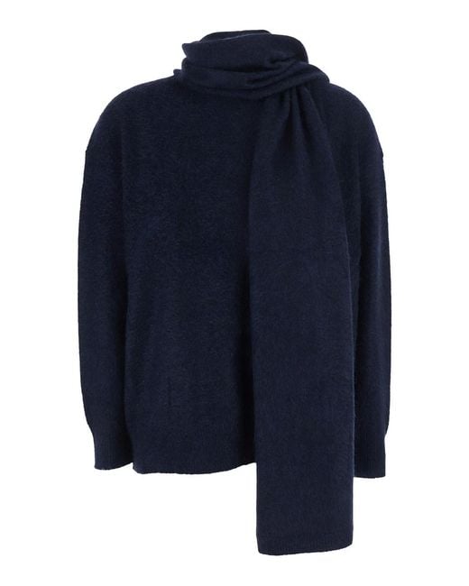 Max Mara Blue Maria Sweater With V-Neck And Long Sleeves