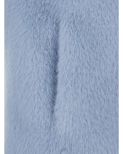 Herno Blue Fur With Round Collar