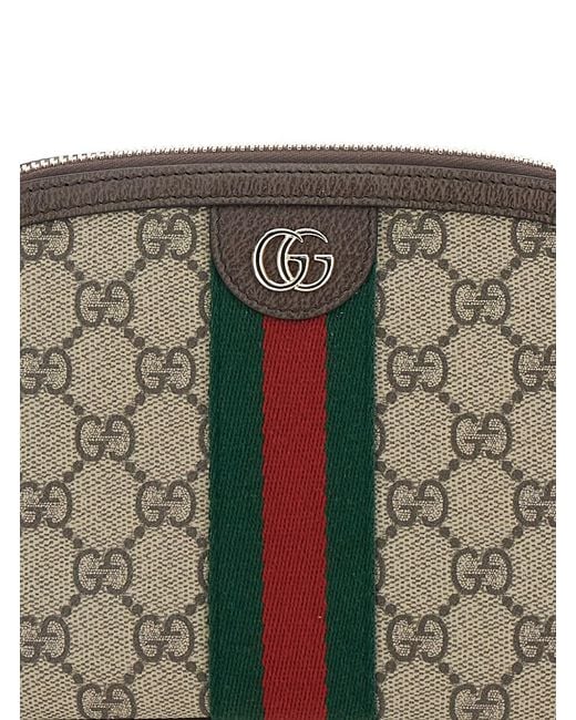 Gucci Gray 'Ophidia' Mini Bag With Web Detail On The Front