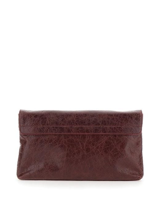Balenciaga Purple 'Le City' Small Clutch With Zip Pocket On The Fron