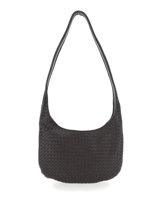 Bottega Veneta Black Crossbody Bag With Top Zip Closure And Intreccio Motif for men