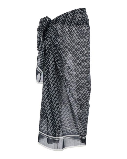 Tom Ford Gray And Asymmetrical Pareo With Geometric Motif for men