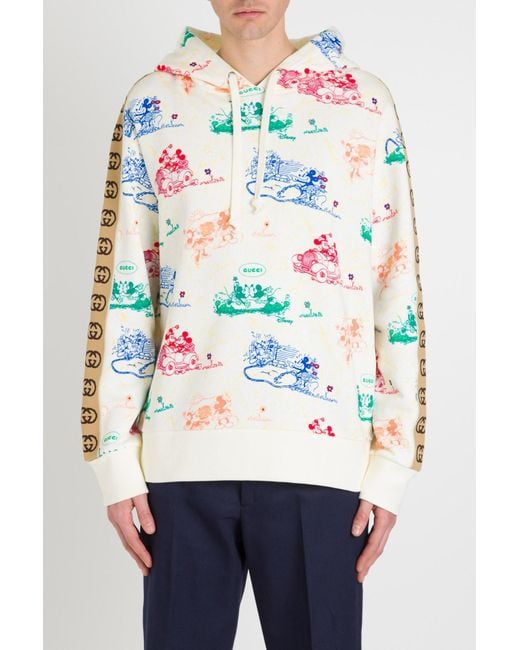 Gucci Mickey Mouse Limited Edition Hoodie in White for Men | Lyst