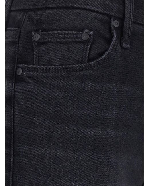 Mother Blue 'The Roller Sneak' Jeans With Wide Leg And Logo Embroidery