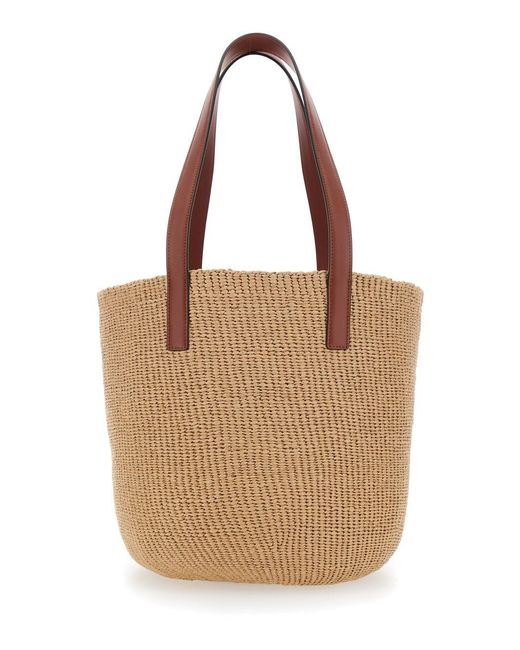 Chloé Brown Chloã 'Horse Medal' Shopper With Flat Handles And Logo Patch On The Front