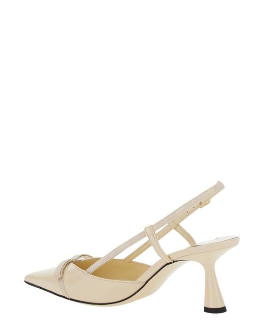 Décolleté 'Camila' Slingback Con Tacco Medio di Jimmy Choo in White