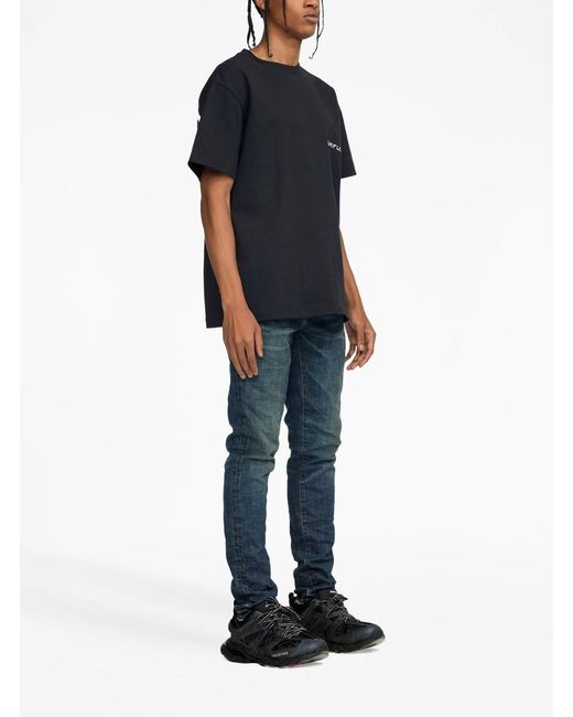 Purple Brand Blue Jeans With Low Rise And Stonewashed Effect for men