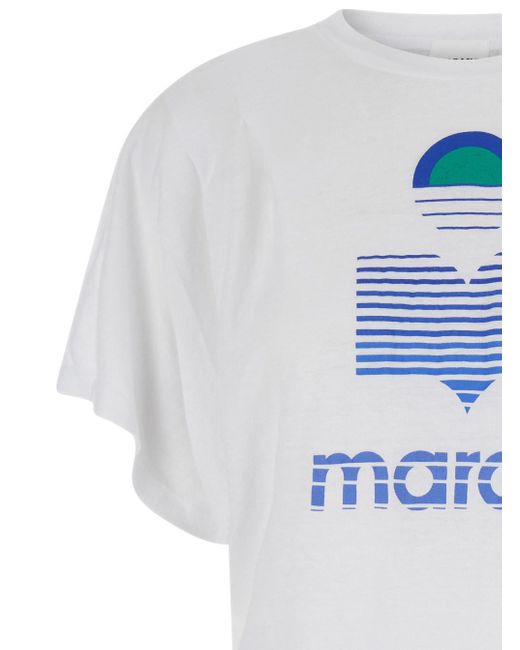 Isabel Marant White Kyanza T-Shirt With Printed Logo