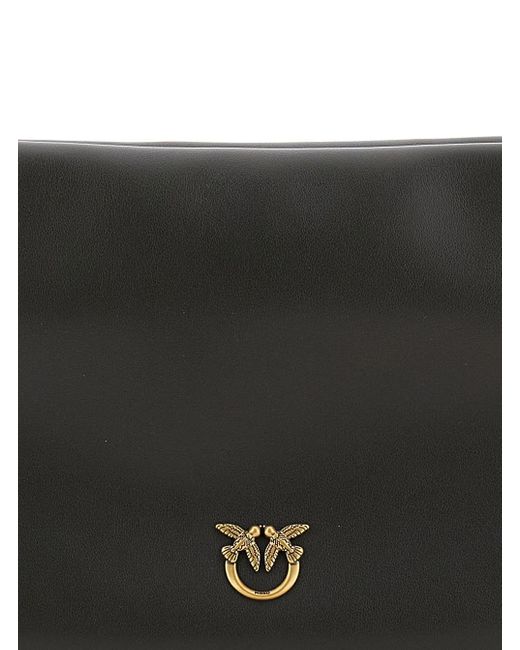 Borsa A Spalla Con Placca Love Birds Diamond Cut Sul Fronte E Tr di Pinko in Black
