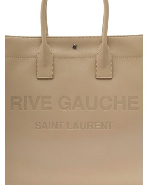 Saint Laurent Natural Rive Gauche Large Tote Bag for men