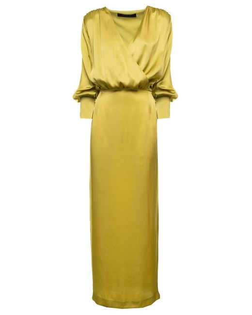 FEDERICA TOSI Yellow Long Satin Dress