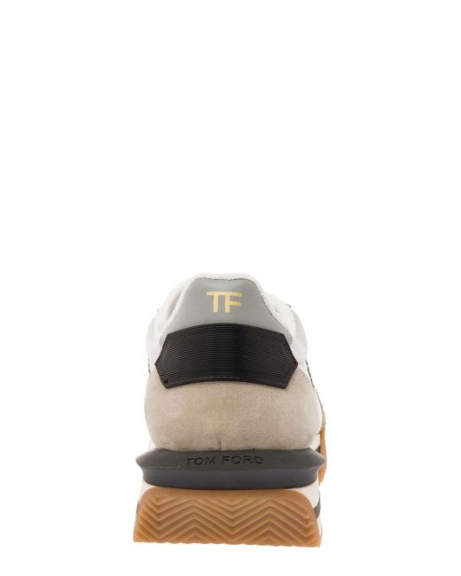 Tom Ford White 'James' And Low Top Sneakers With Logo Detail In for men