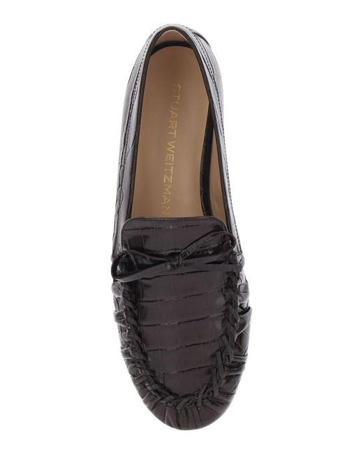 Stuart Weitzman White Loafers Britt Bow Leather